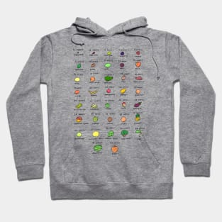 Baby size chart - fruit and veg Hoodie